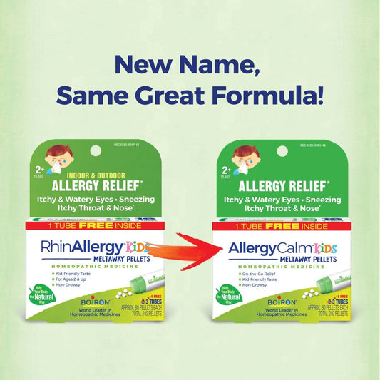 Boiron AllergyCalm Kids dispensing tube enables simple, discreet dosing.