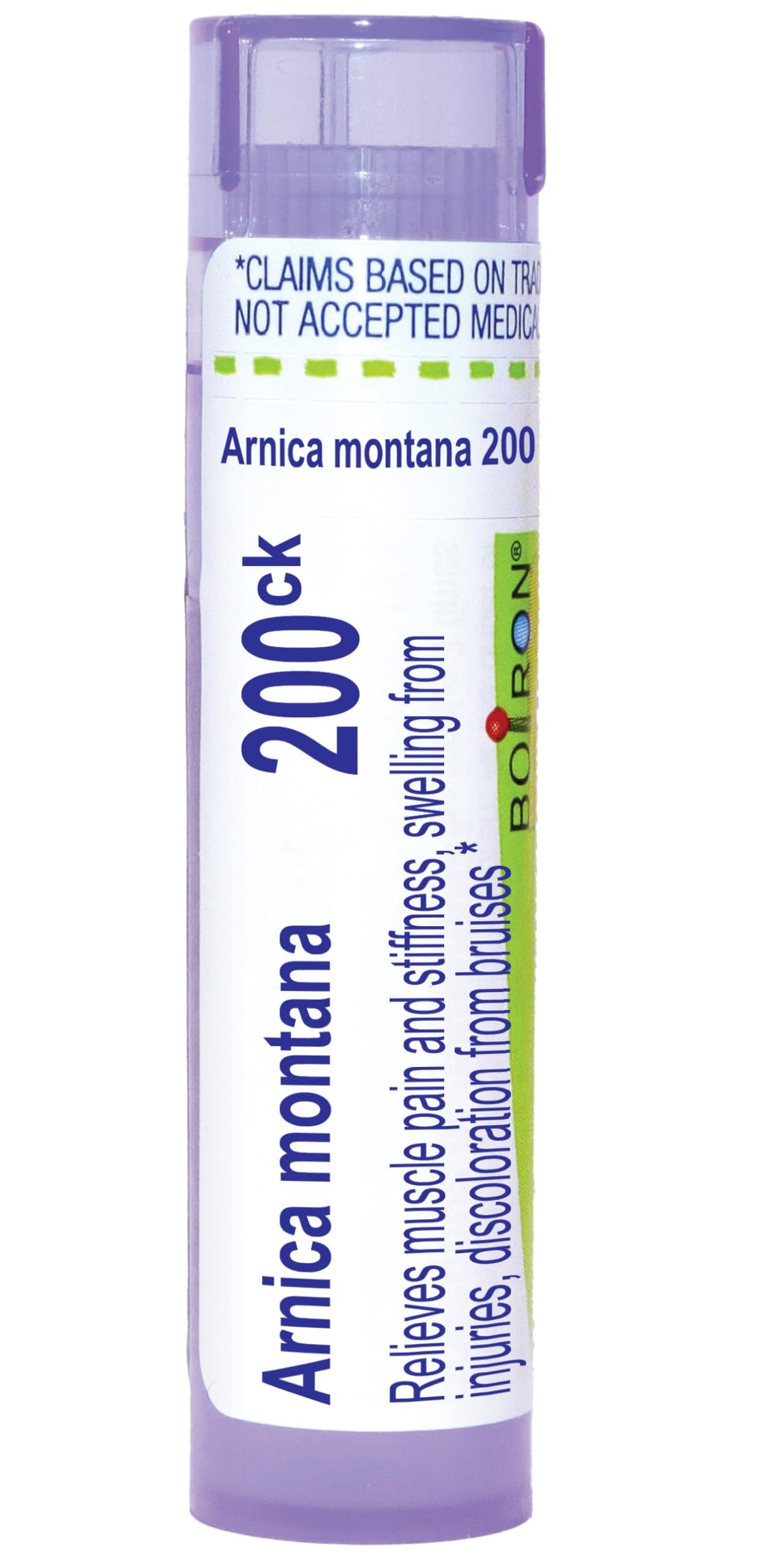 Boiron Arnica Montana 200CK – 80 pellet dispensing tube, front view