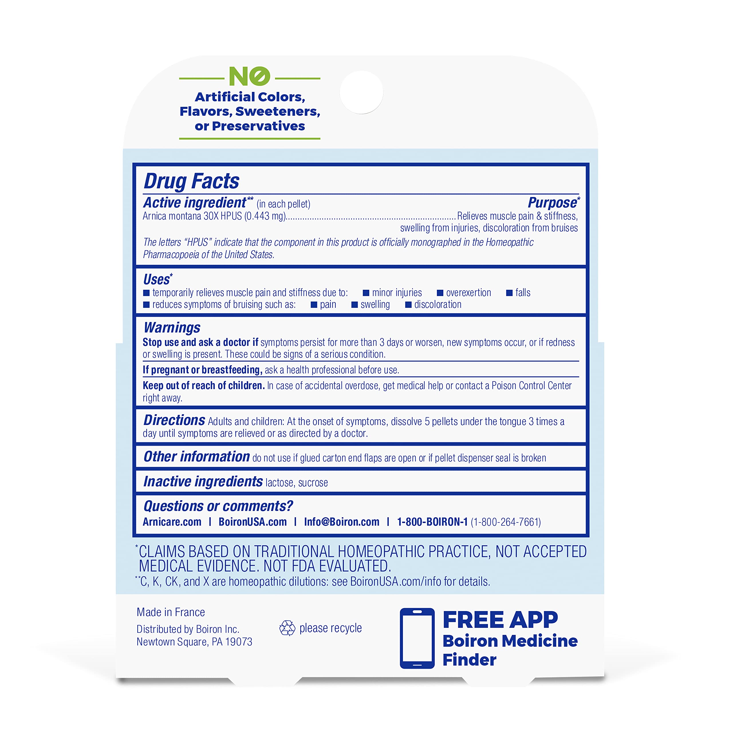 Boiron Arnica Montana 30X bottles invite convenient, drug-free self-care