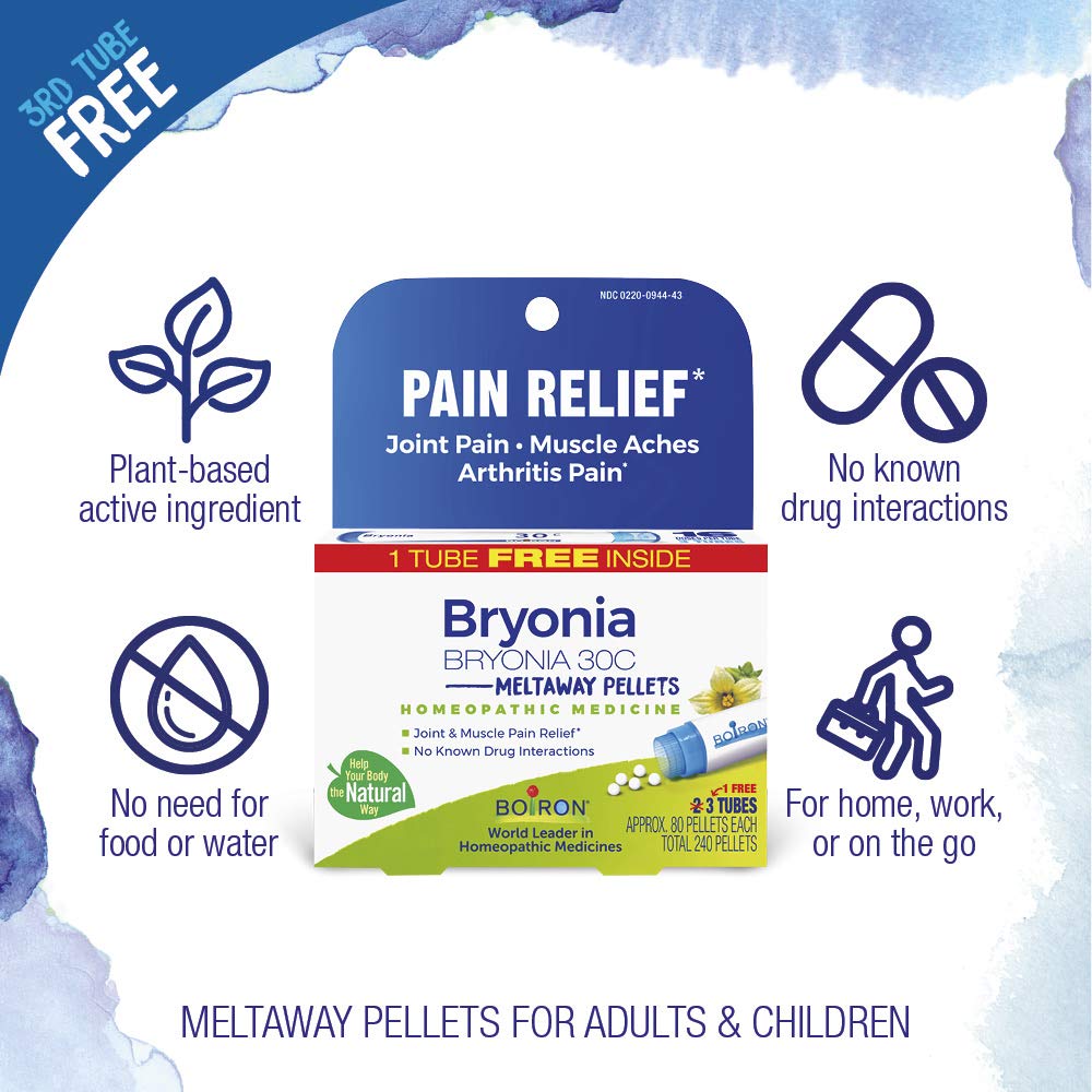 Melt away Bryonia 30C pellets dissolving under tongue