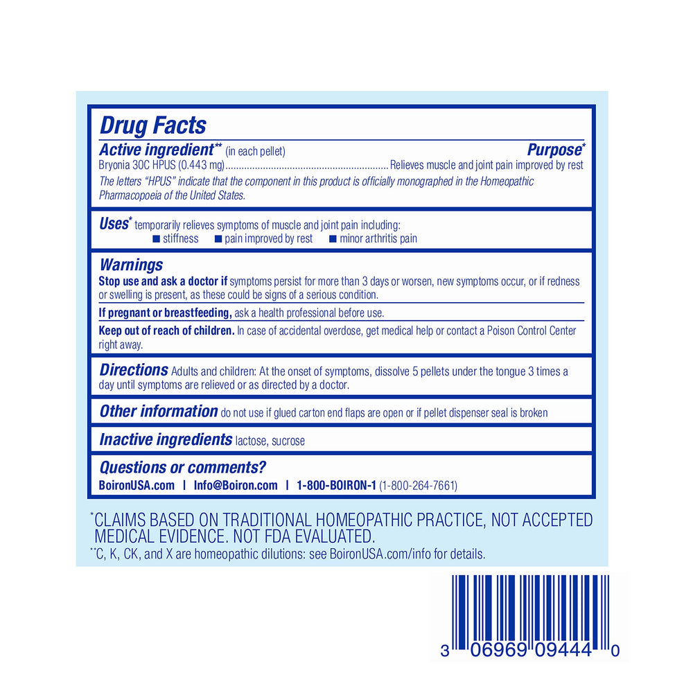 Adults and children can use Bryonia 30C pellets