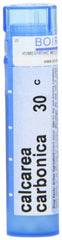 Close-up of Calcarea Carbonica 30C pellet bottle label