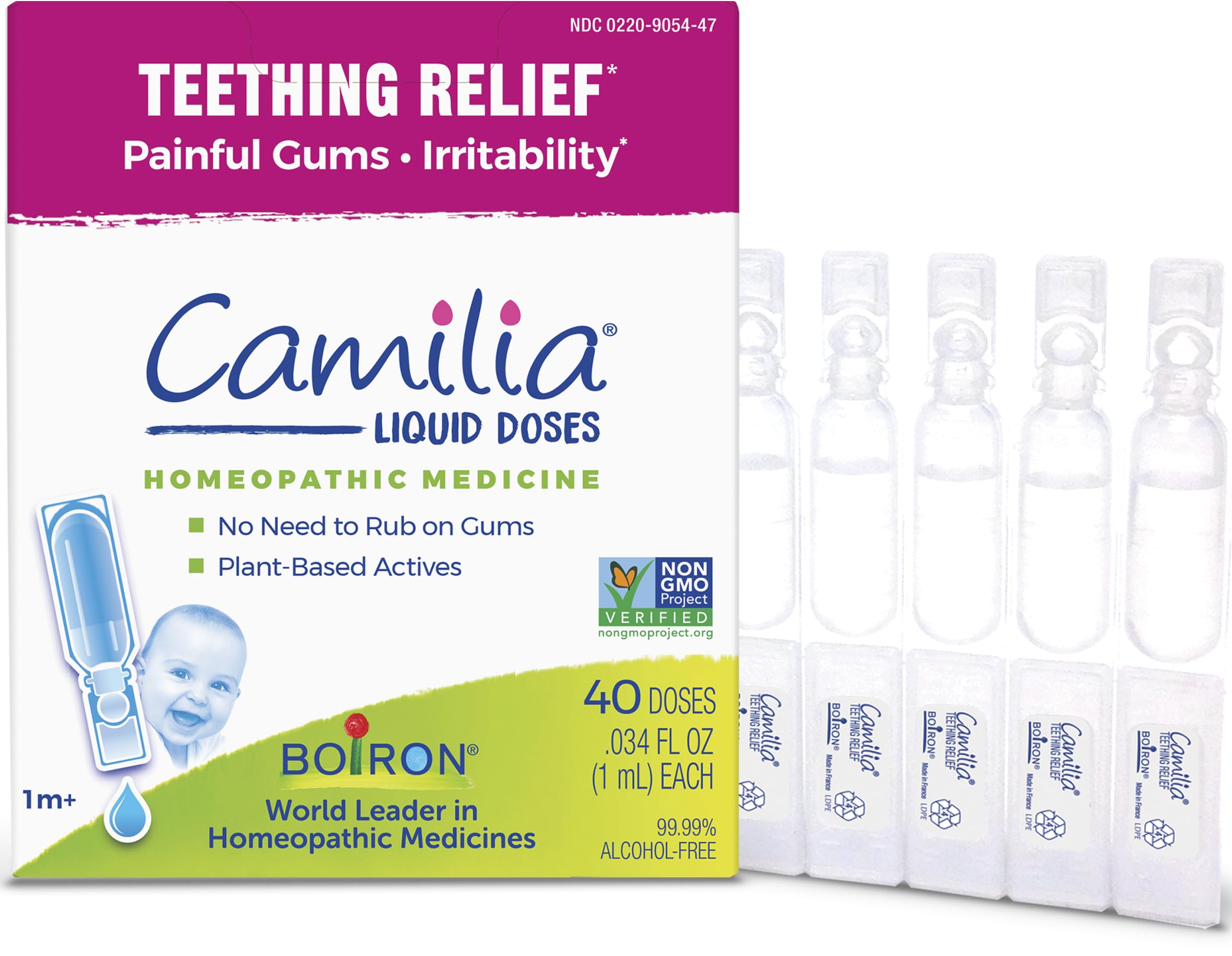 Boiron Camilia teething drops bottle and dropper for babies