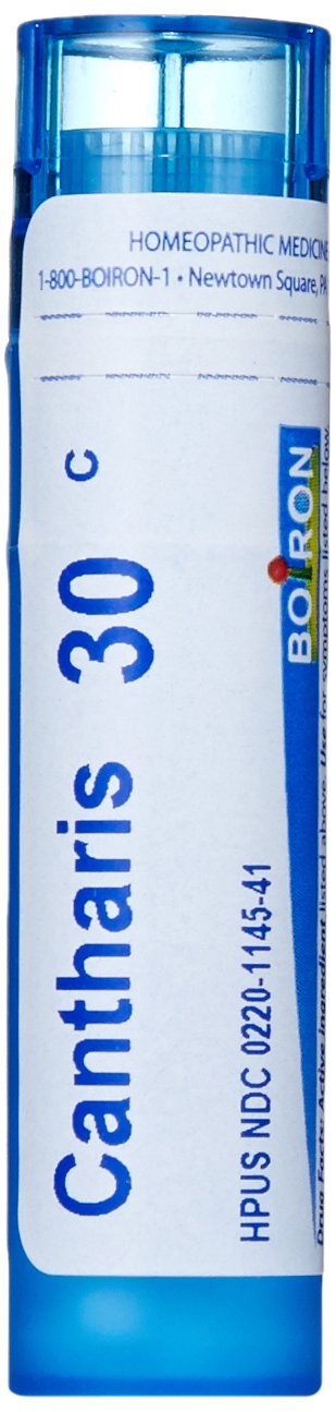 Front view of Boiron Cantharis 30C 80 Pellets bottle, pack of 5