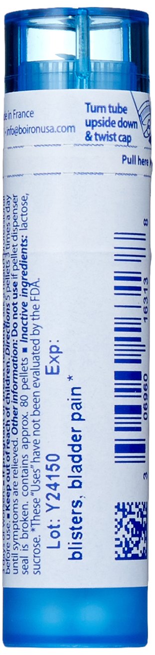 Boiron Cantharis 30C 80 Pellets in a glass dish