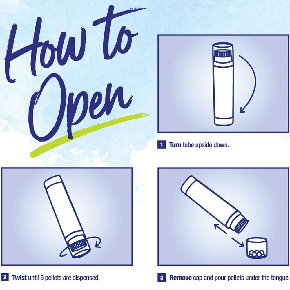 Boiron Coffea Cruda 30C pellets dissolve under the tongue for quick absorption.