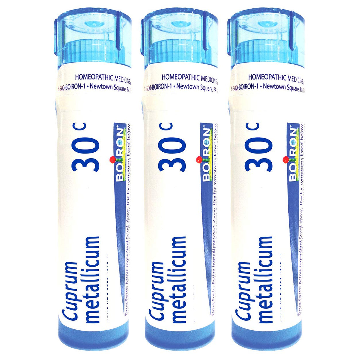 Boiron Cuprum Metallicum 30C homeopathic medicine box and tubes