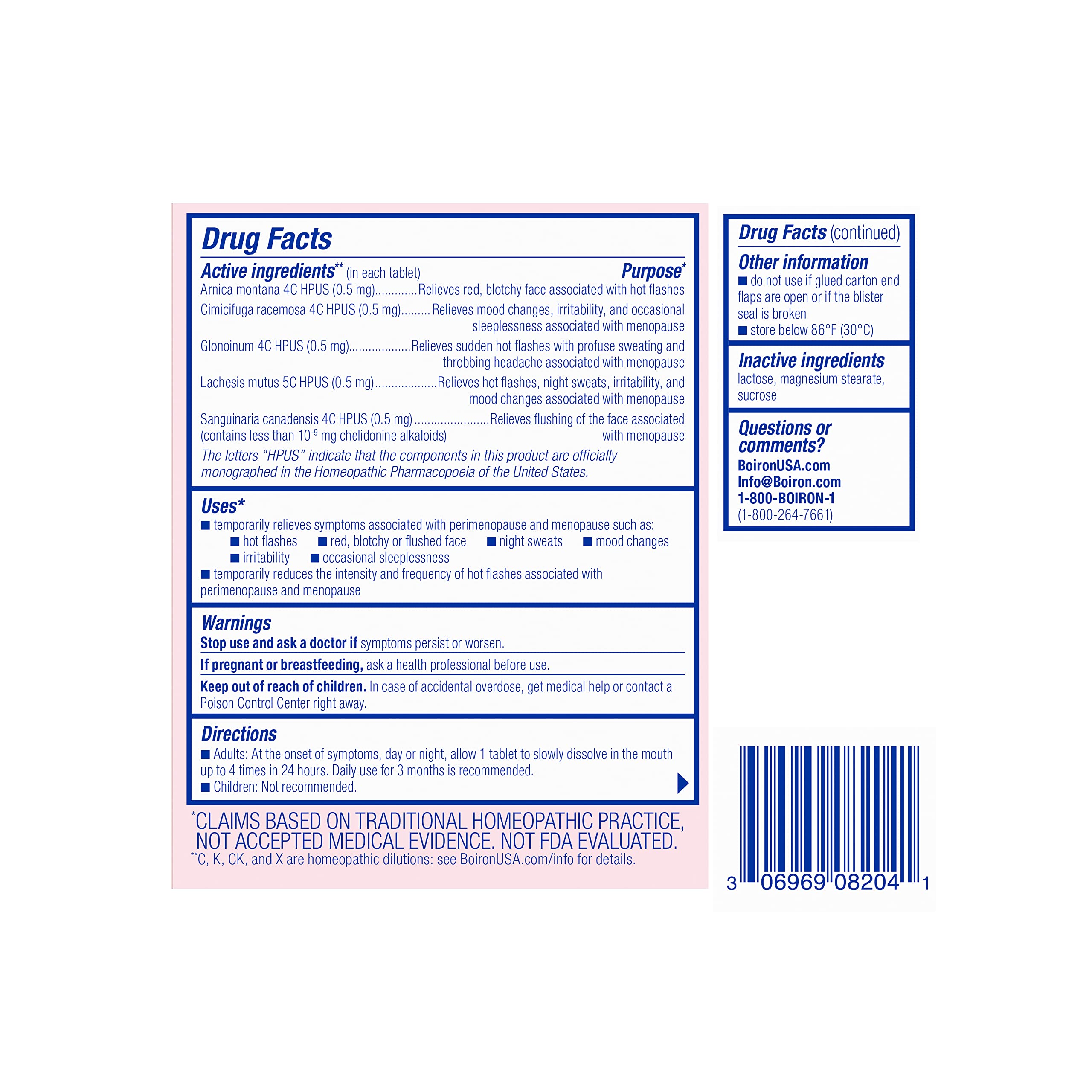 Boiron Cyclease meltaway tablets provide discreet dosing at home, work, or travel.