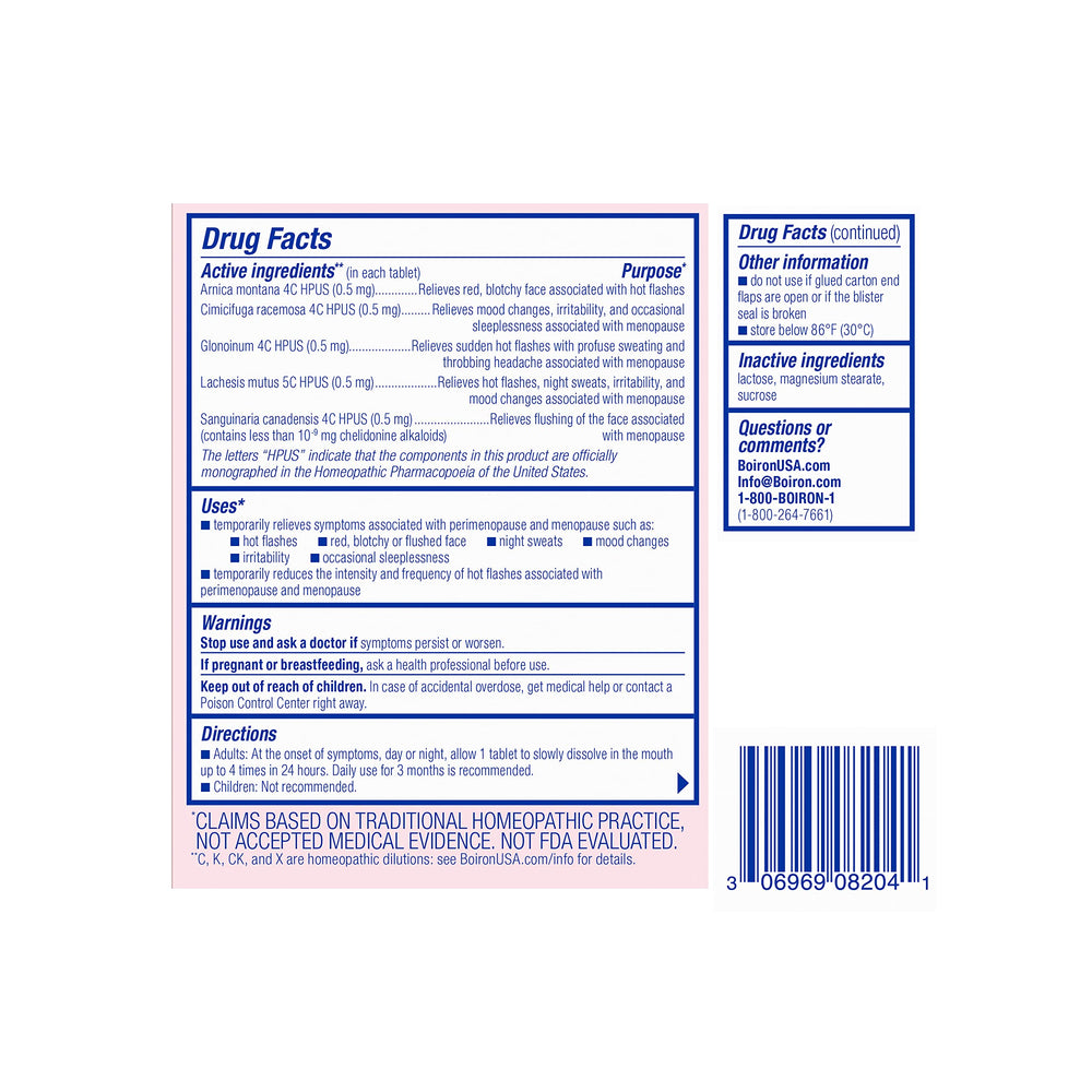 Boiron Cyclease meltaway tablets provide discreet dosing at home, work, or travel.