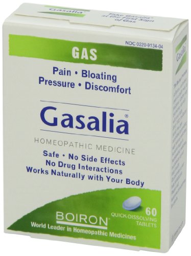 Boiron Gasalia packaging with gas relief information