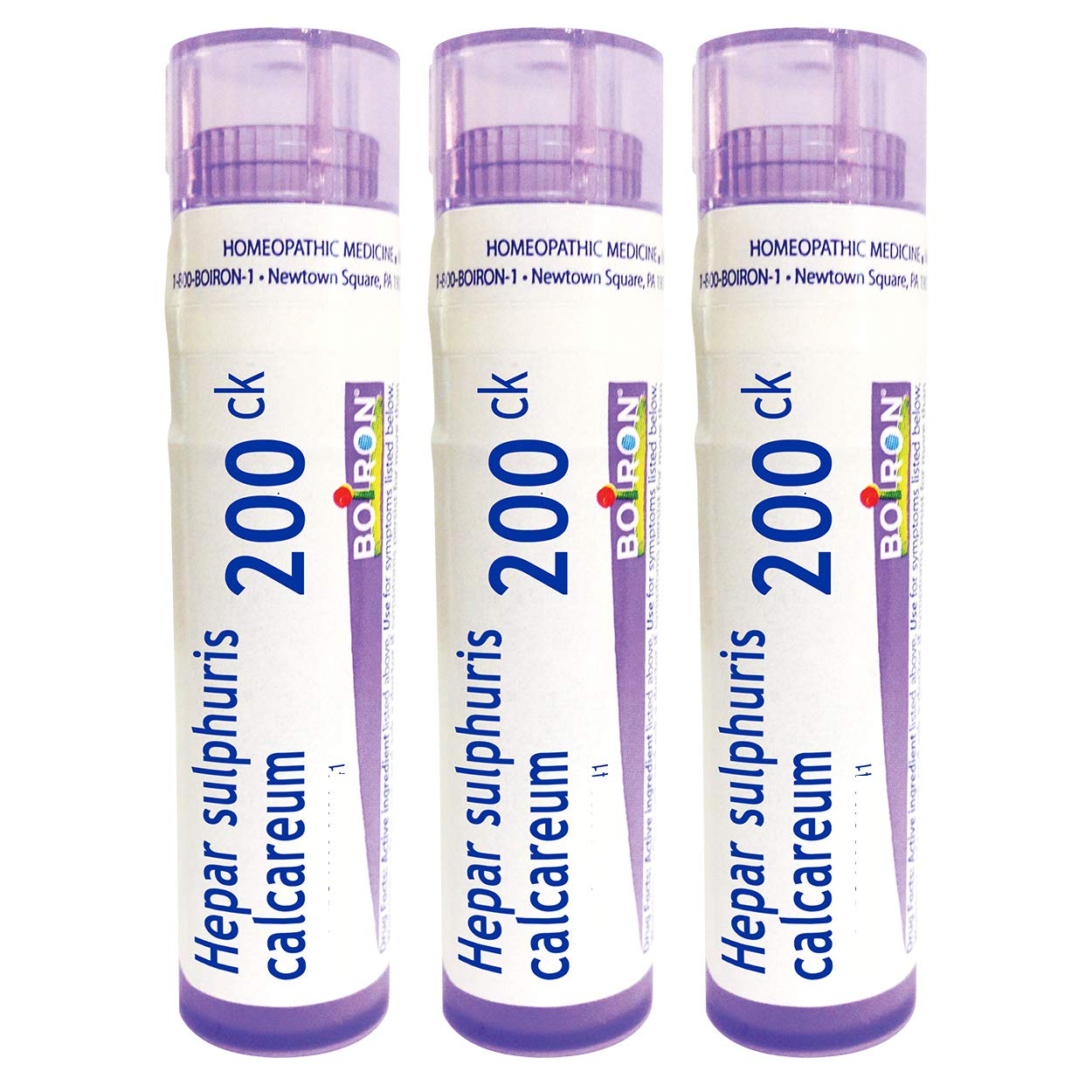 Pack of 3 tubes of Boiron Hepar Sulphuris Calcareum 200CK