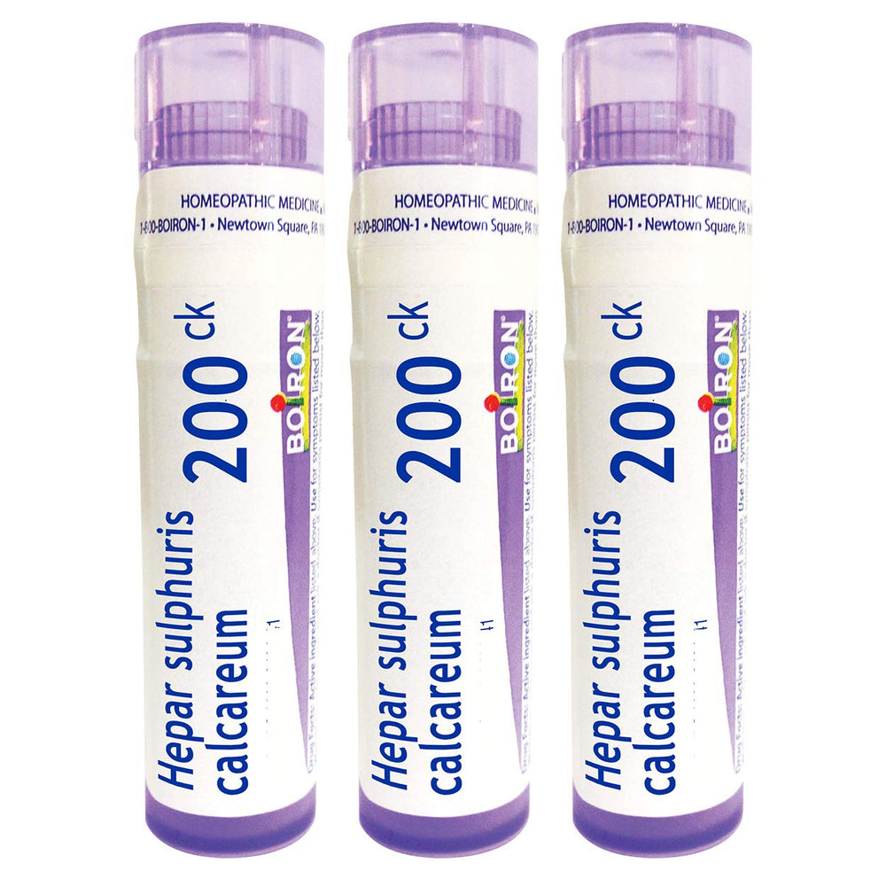 Pack of 3 tubes of Boiron Hepar Sulphuris Calcareum 200CK