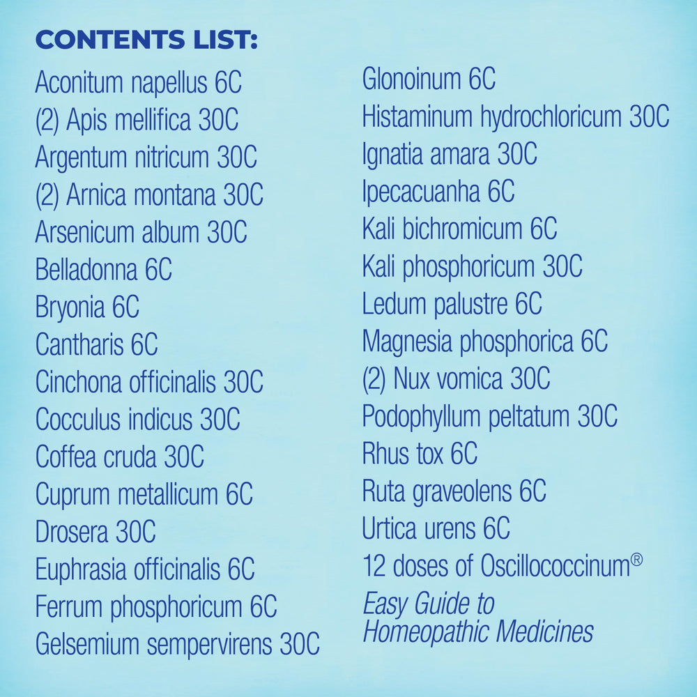 Easy Guide pamphlet included with Boiron HomeoFamily Kit 32