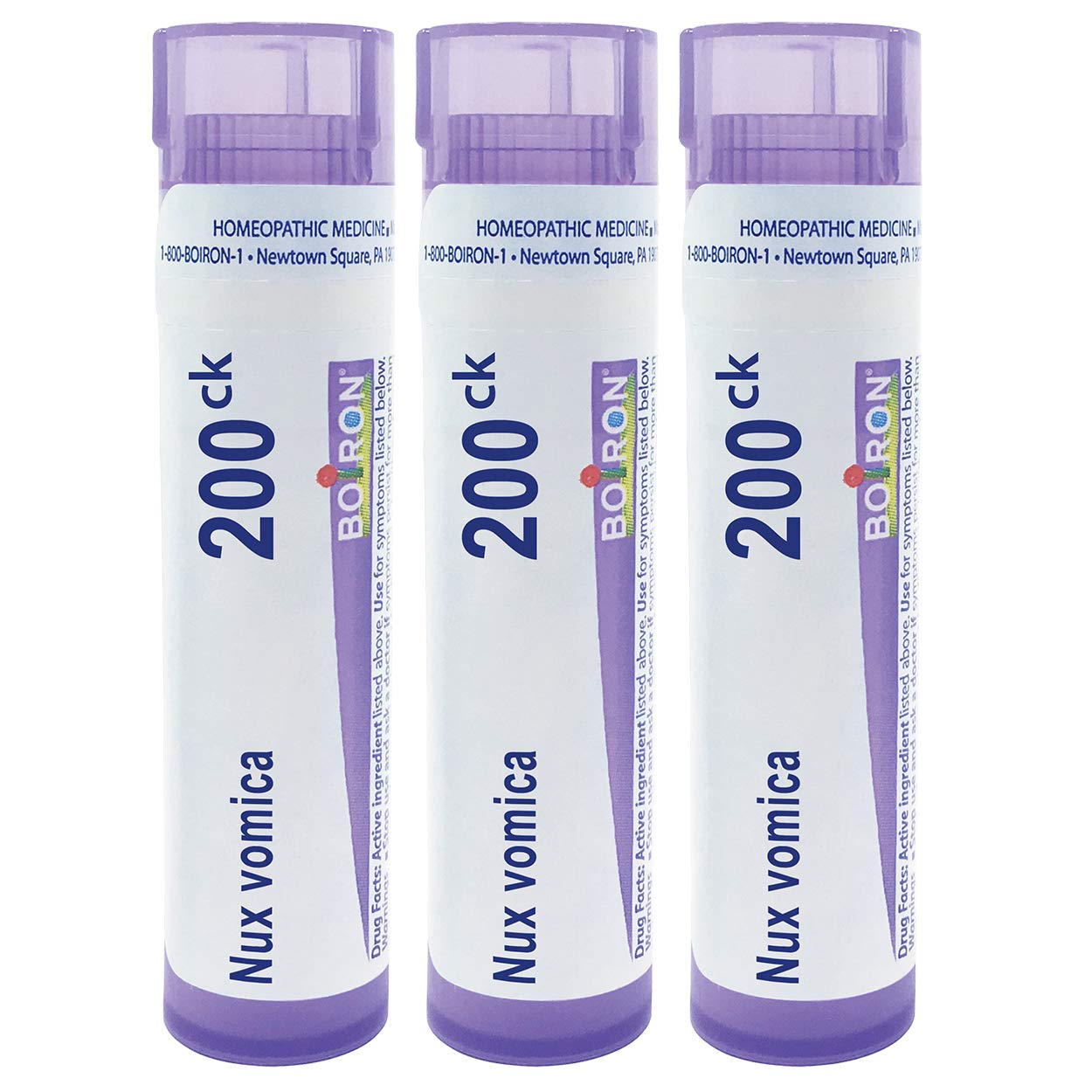 Boiron Nux Vomica 200CK pack of 3 tubes with 240 pellets