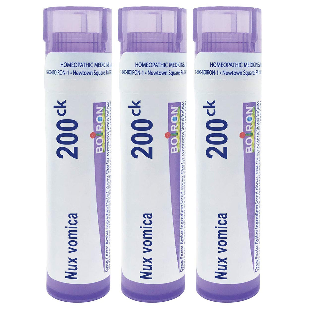 Boiron Nux Vomica 200CK pack of 3 tubes with 240 pellets