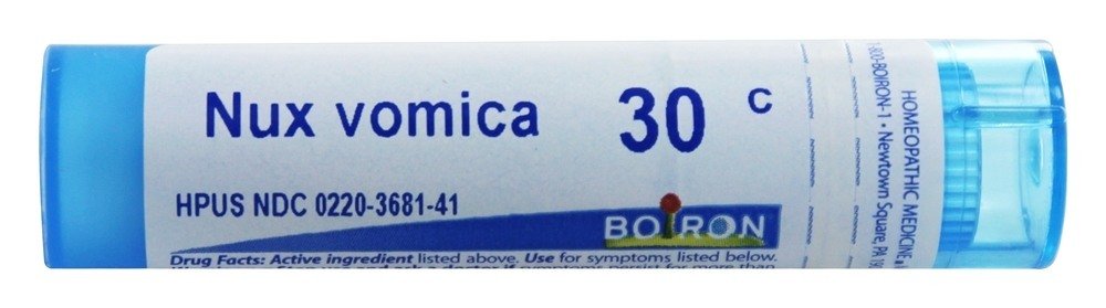 Front view of Boiron Nux Vomica 30C 80 pellets