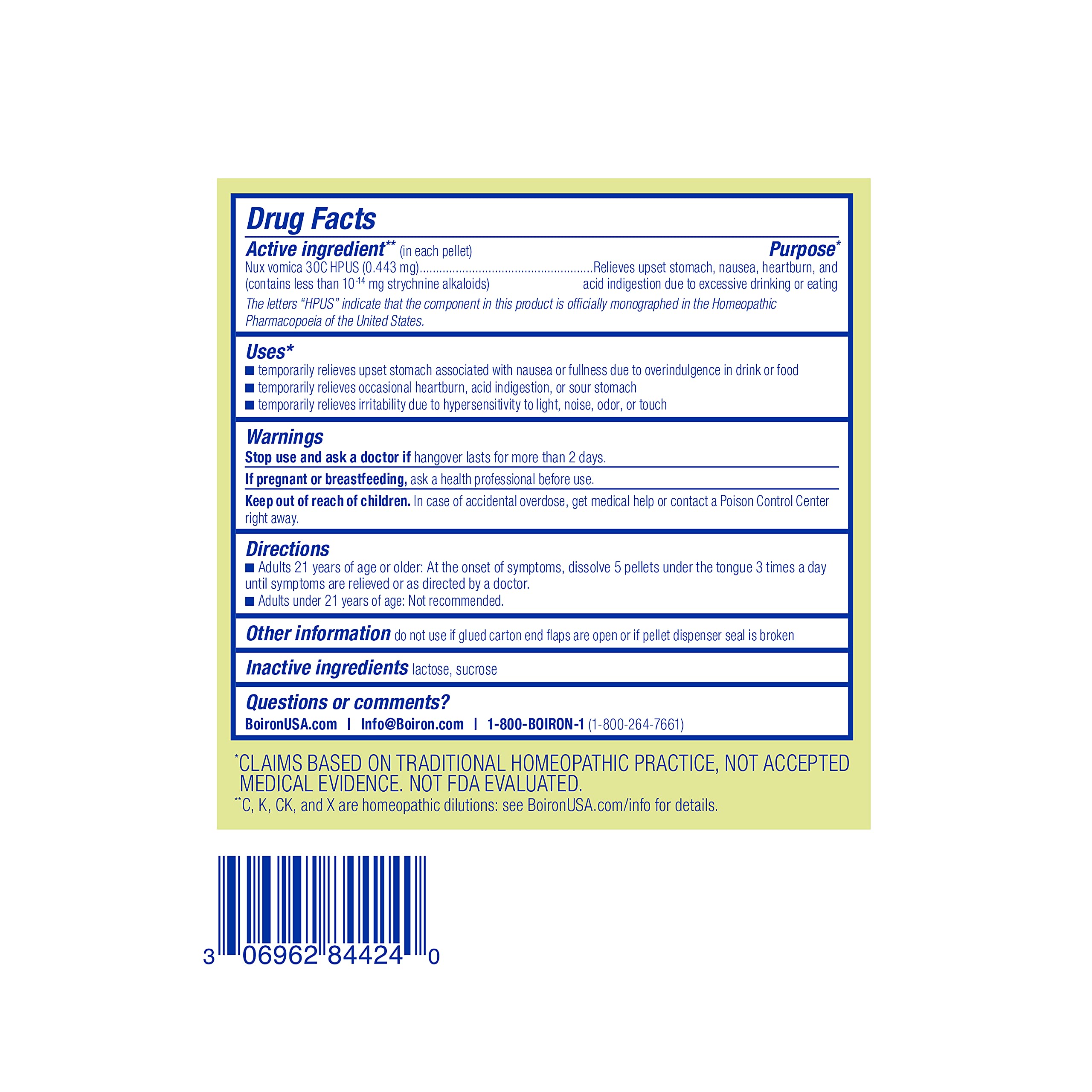 Boiron Nux Vomica 30C box front with label