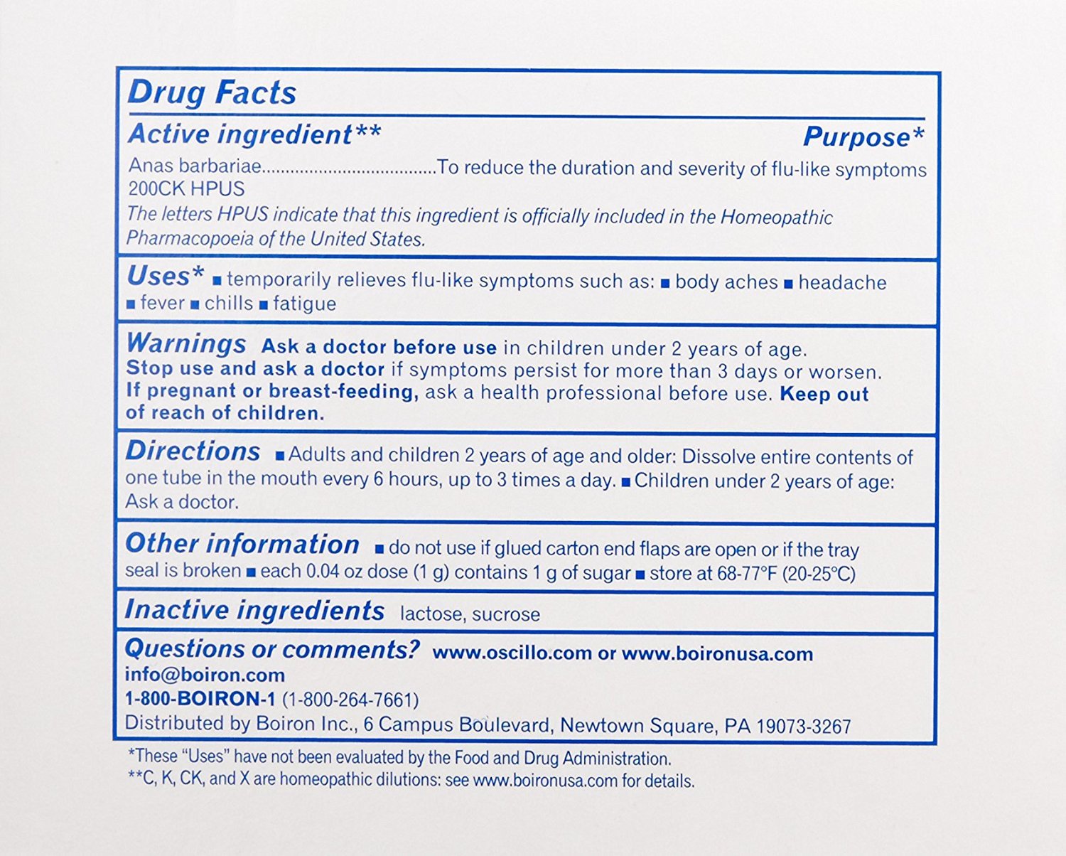 Two boxes of Boiron Oscillococcinum 30 Doses product packaging