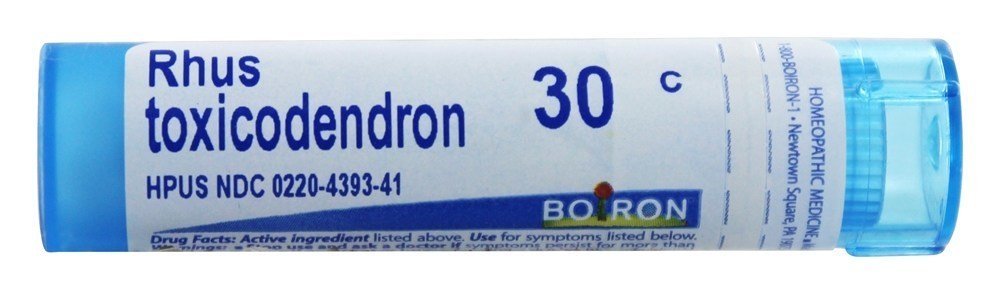 Boiron Rhus Toxicodendron 30C bottle and label