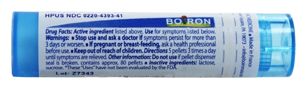 Boiron Rhus Toxicodendron 30C homeopathic medicine bottle