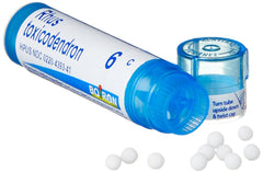 Five-pack packaging of Rhus Toxicodendron 6C homeopathic medicine