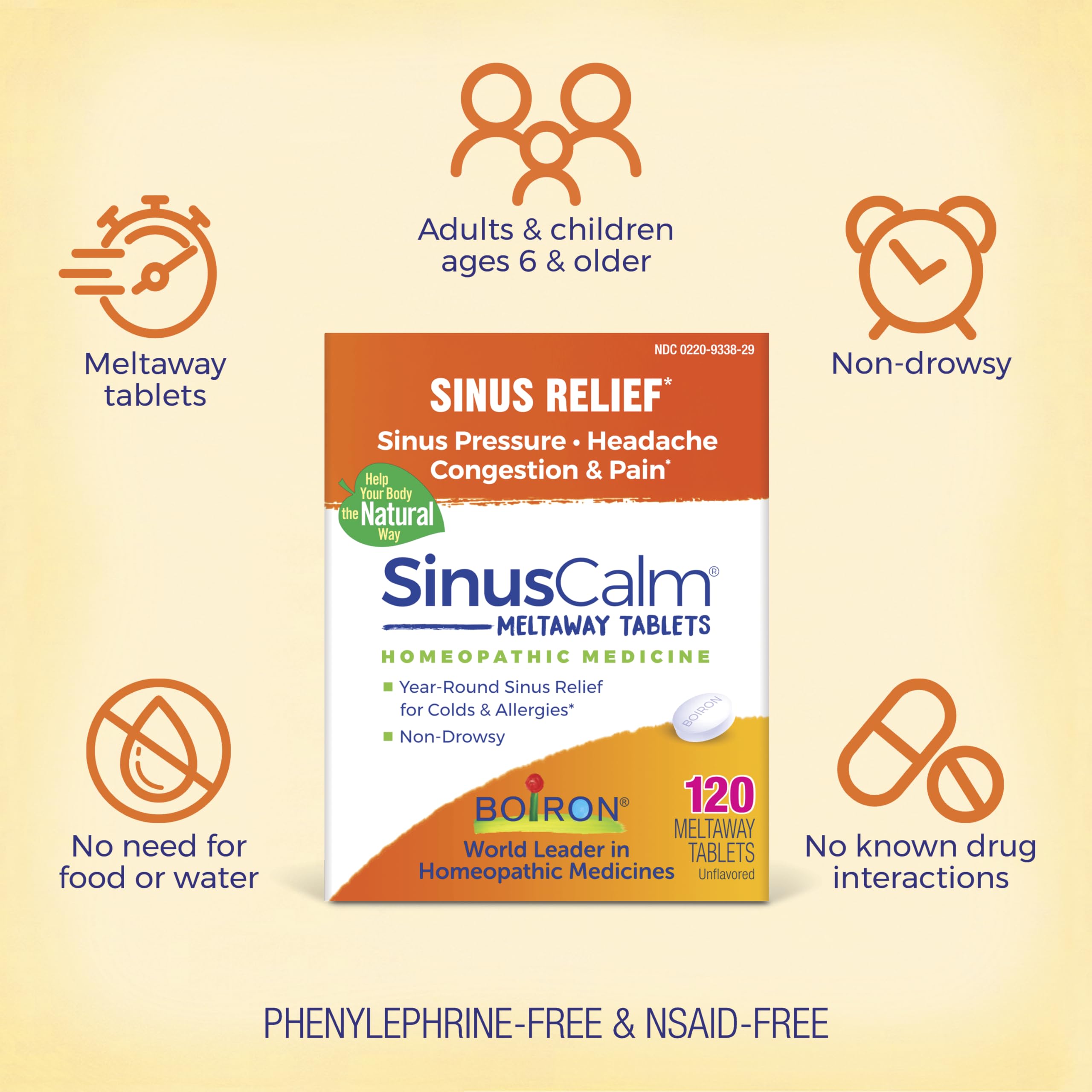 SinusCalm tablets dissolving under the tongue