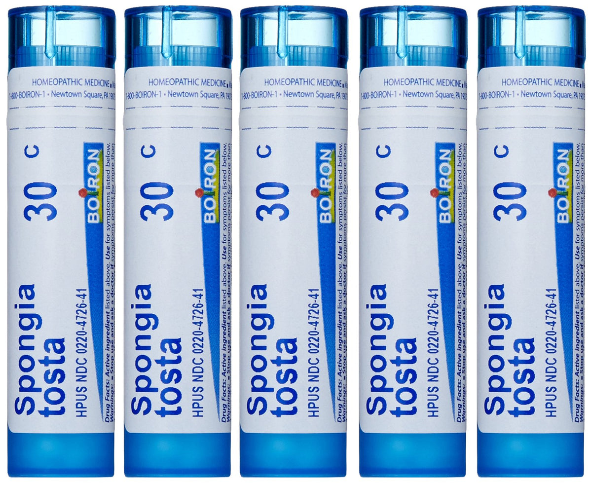 Boiron Spongia Tosta 30C pack of five homeopathic pellets packaging
