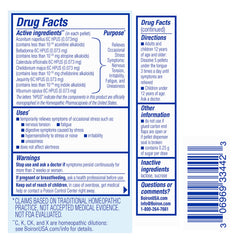 Back view of Boiron StressCalm On The Go packaging