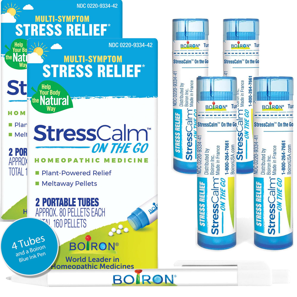 Front view of Boiron StressCalm On The Go packaging
