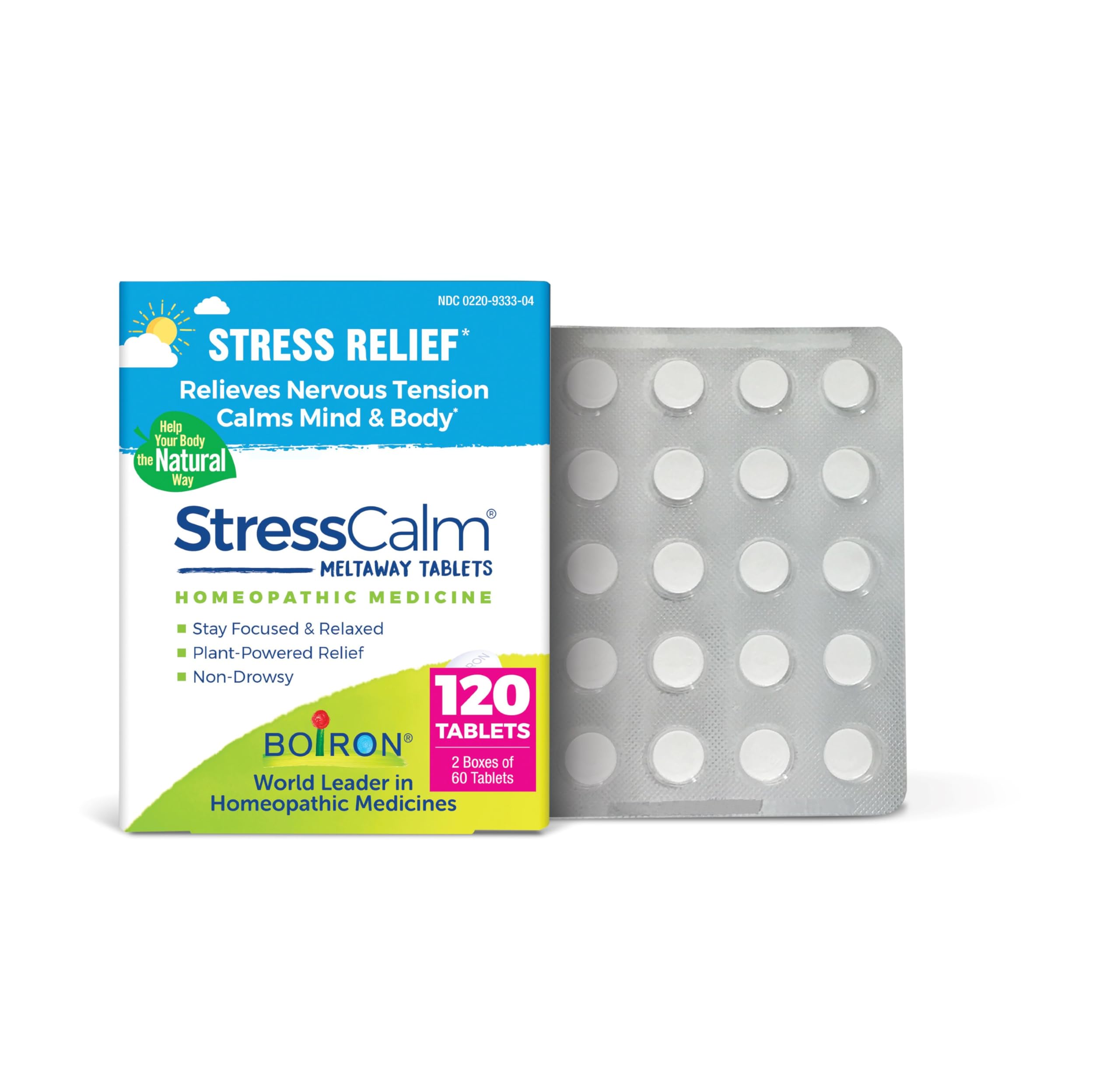 Boiron StressCalm tablets two-pack packaging front view