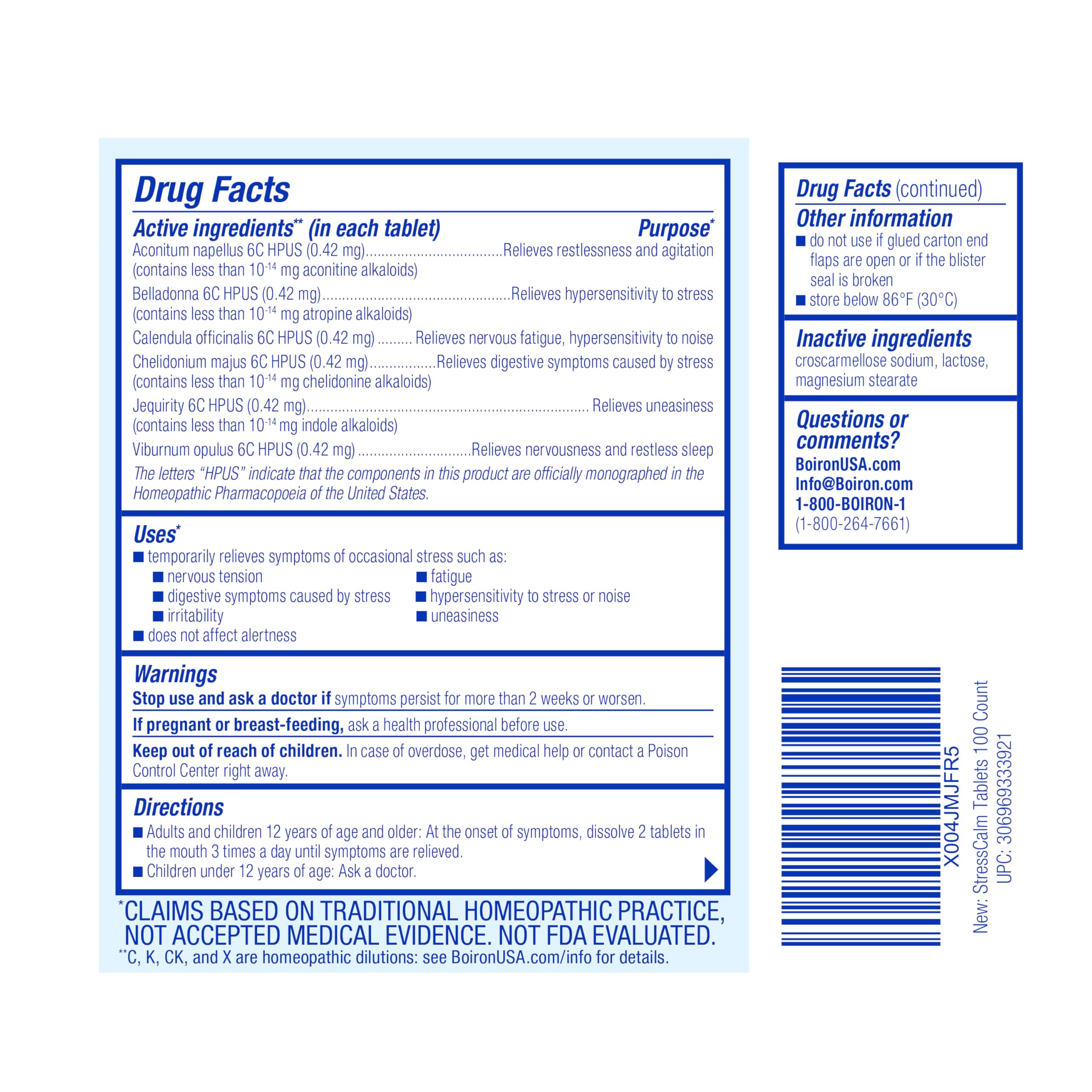 Close-up of StressCalm meltaway tablets dissolving in the mouth