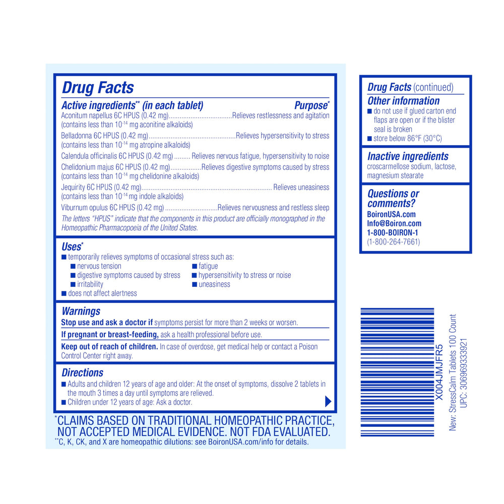 Close-up of StressCalm meltaway tablets dissolving in the mouth