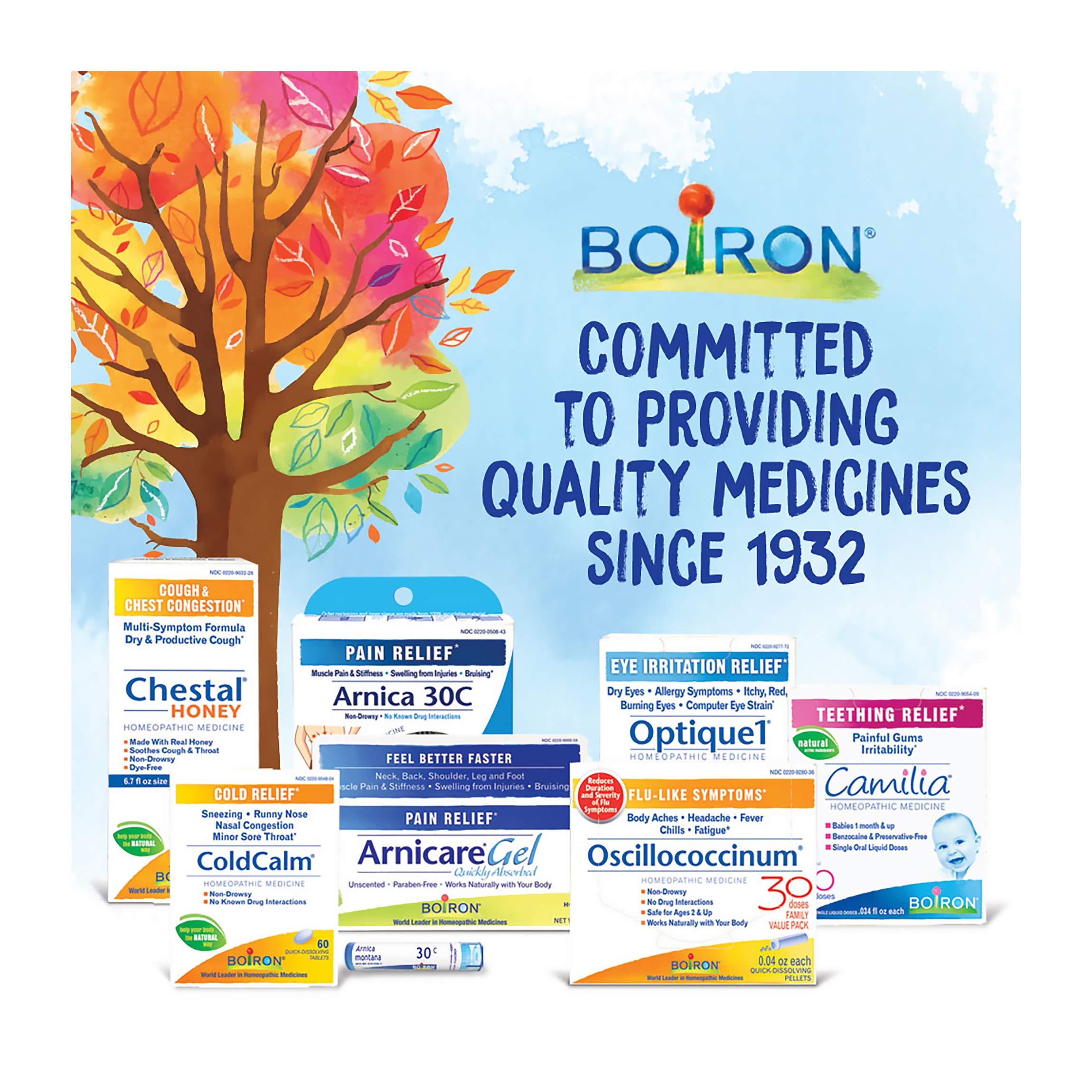 Boiron logo and eco-friendly packaging