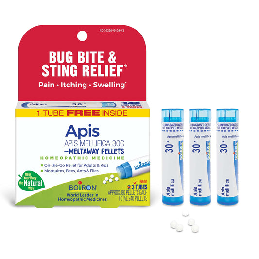 Front view of Boiron Apis Mellifica 30C tubes
