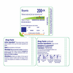 HPUS and cGMP quality assurance badges on Bryonia packaging