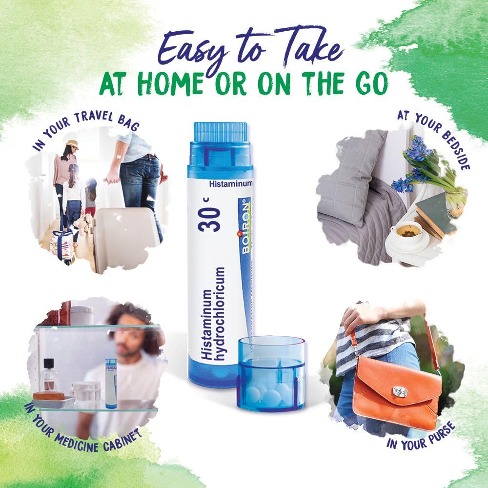 Outdoor allergy relief concept featuring Boiron Histaminum 30C