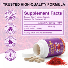 Close-up of BOIUOITI saffron capsules bottle