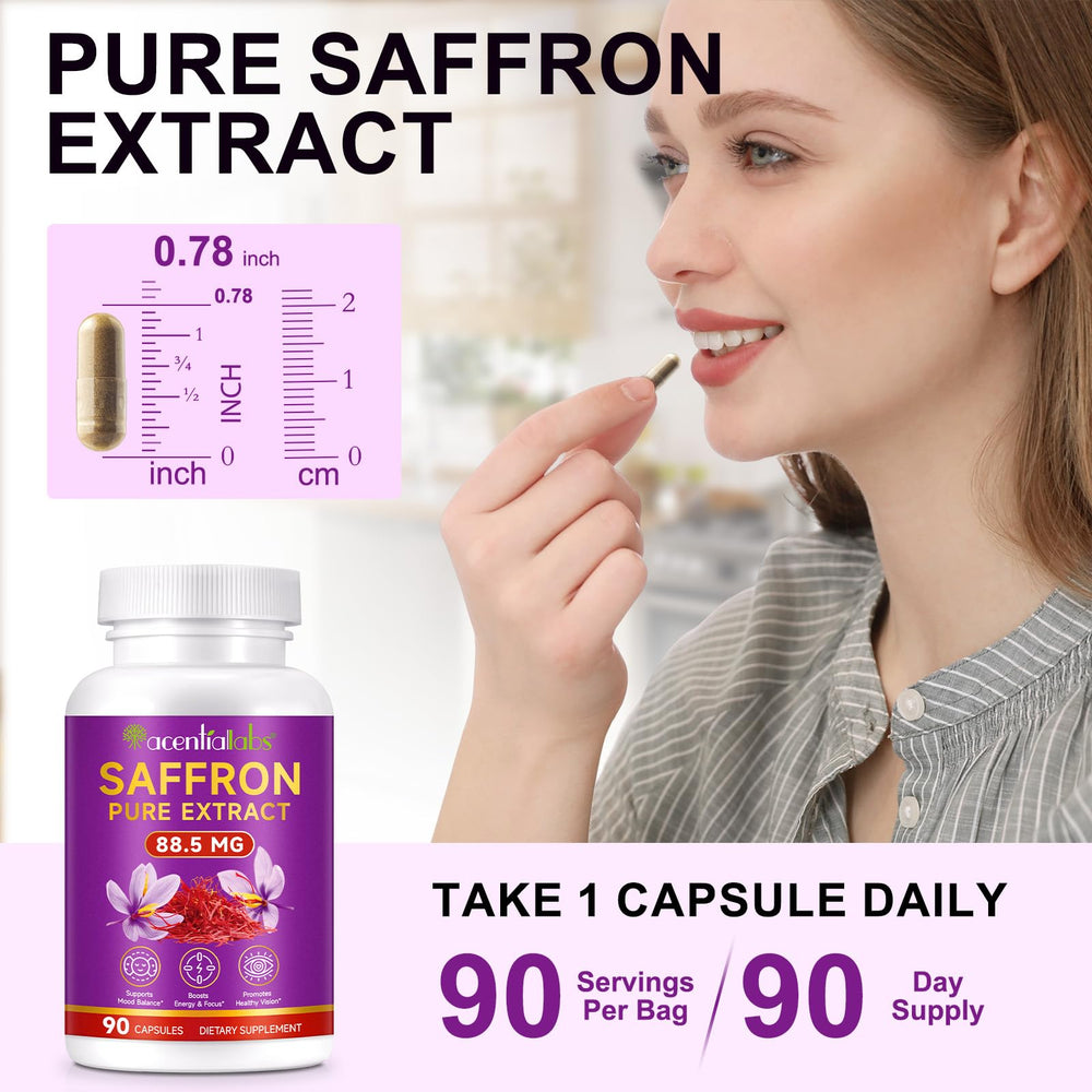 Saffron extract ingredients and 88.5 mg per serving