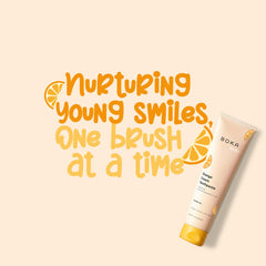 Two-pack box with toothbrush-friendly packaging of Boka Orange Cream toothpaste
