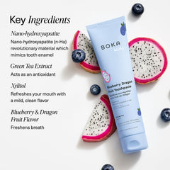 Illustration of Blueberry Dragon Fruit flavor used in Boka toothpaste