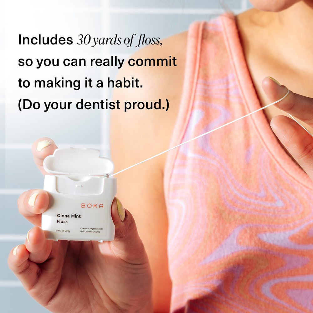 Mint and cinnamon flavor concept for floss