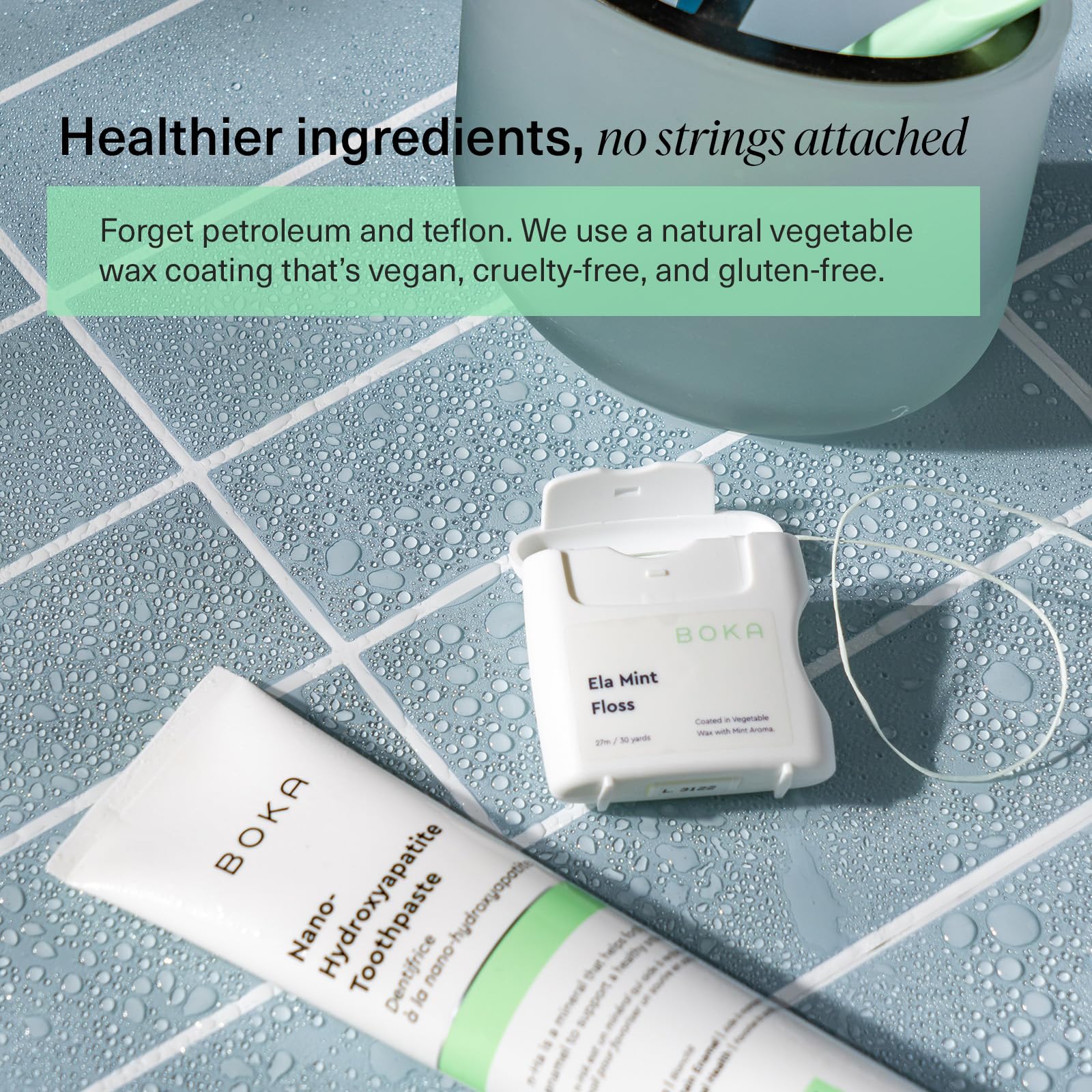 Minty fragrance label on the floss packaging