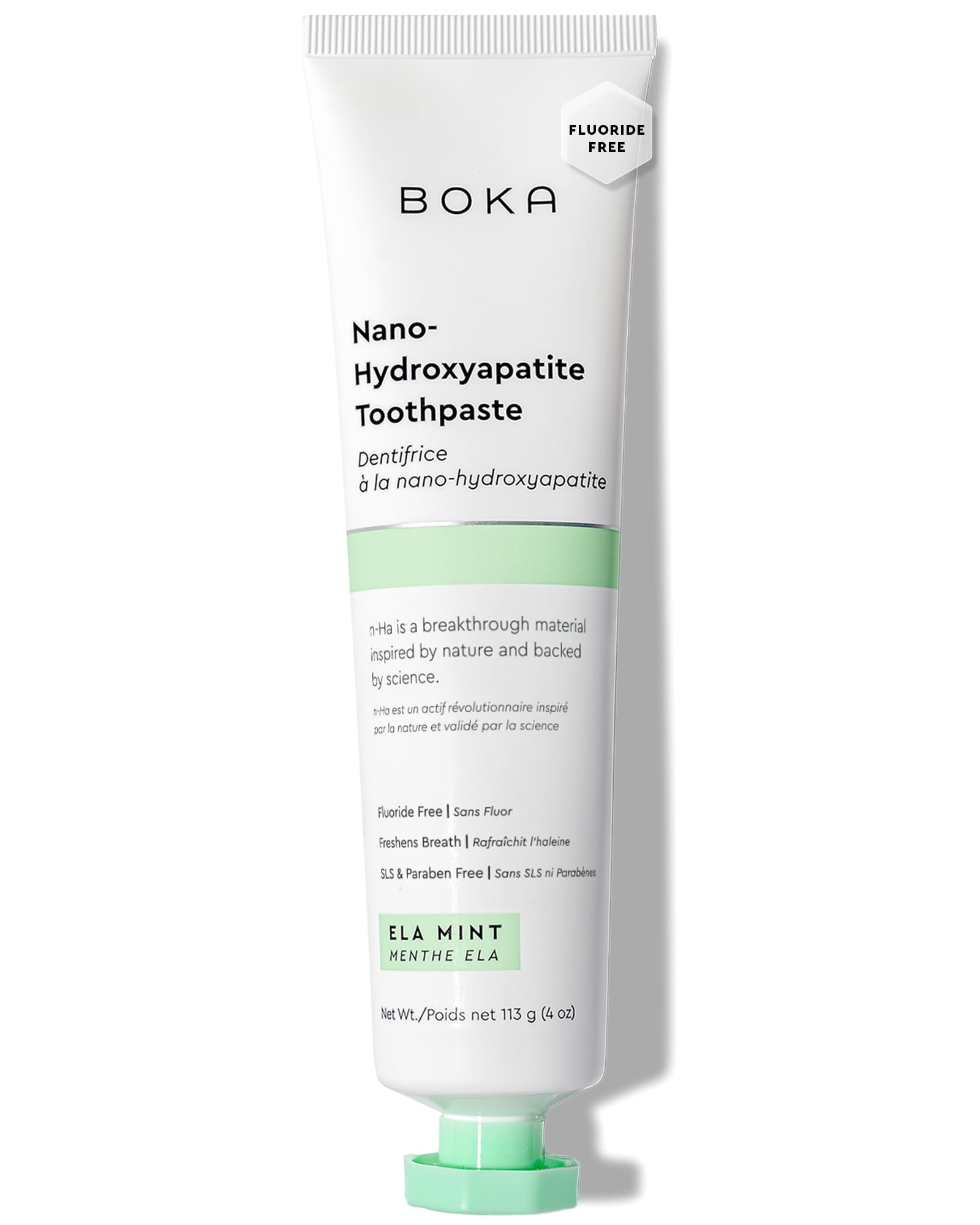 Boka Fluoride-Free Nano Hydroxyapatite Toothpaste Ela Mint 4 oz tube