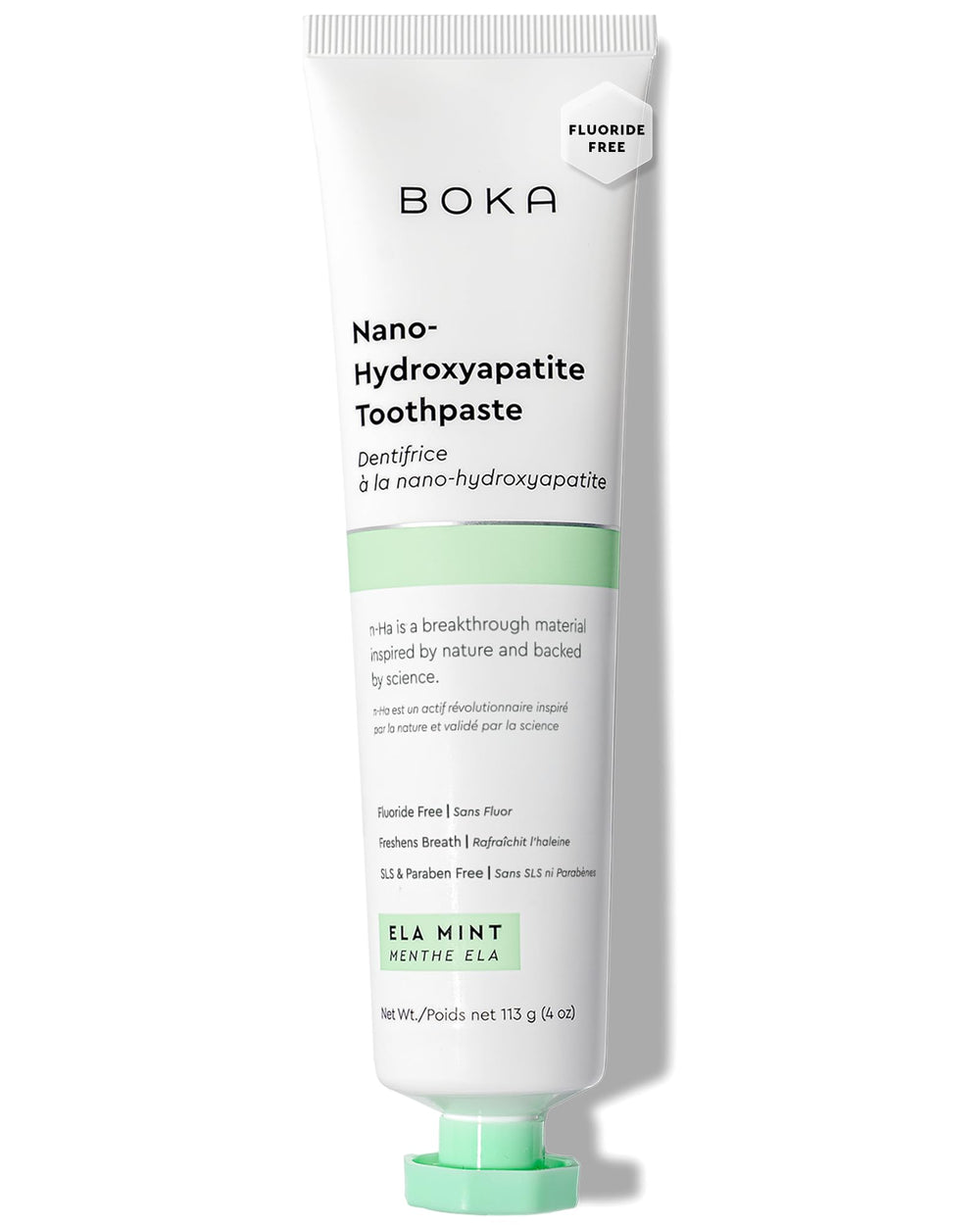 Boka Fluoride-Free Nano Hydroxyapatite Toothpaste Ela Mint 4 oz tube