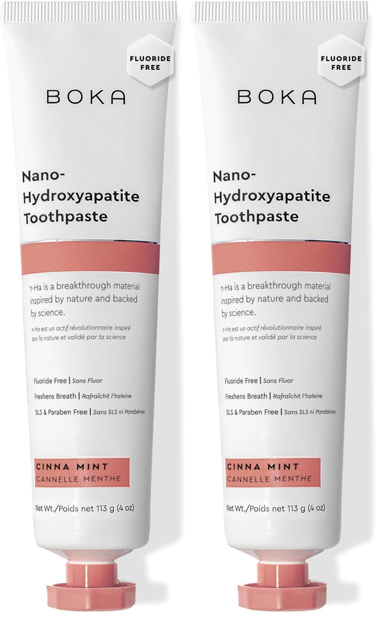 Boka fluoride-free toothpaste Cinnamon Mint packaging