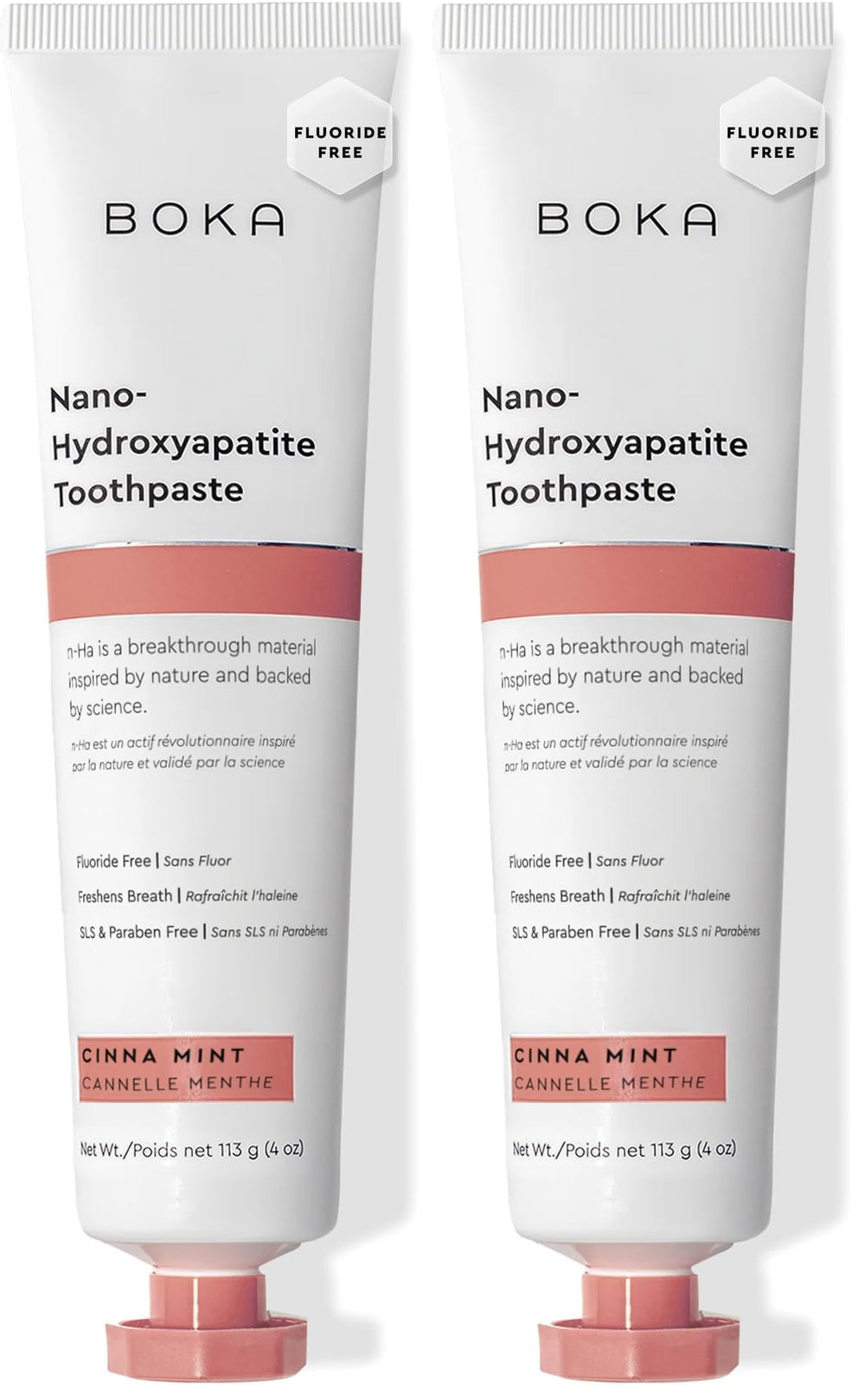 Boka fluoride-free toothpaste Cinnamon Mint packaging