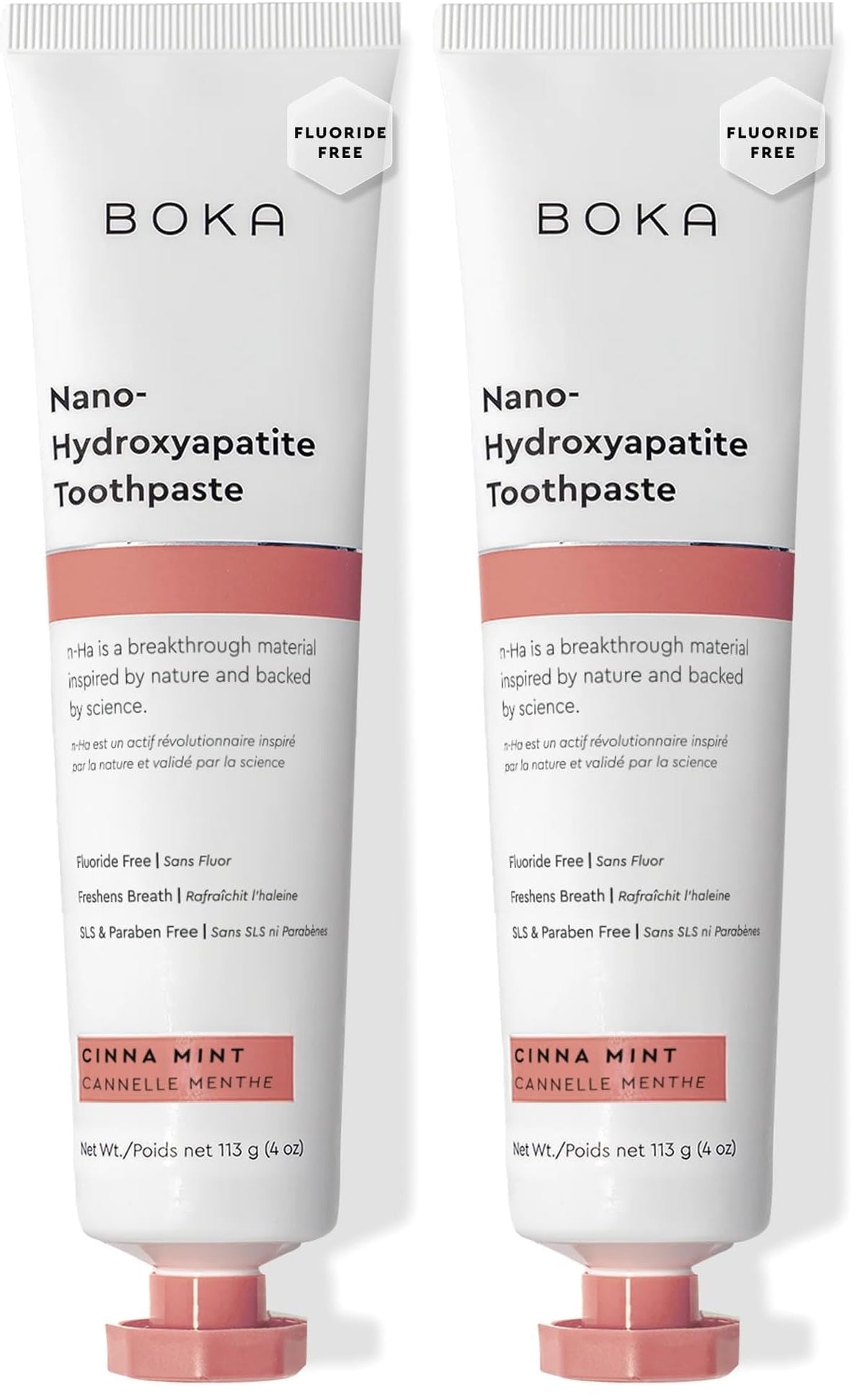 Boka fluoride-free toothpaste Cinnamon Mint packaging