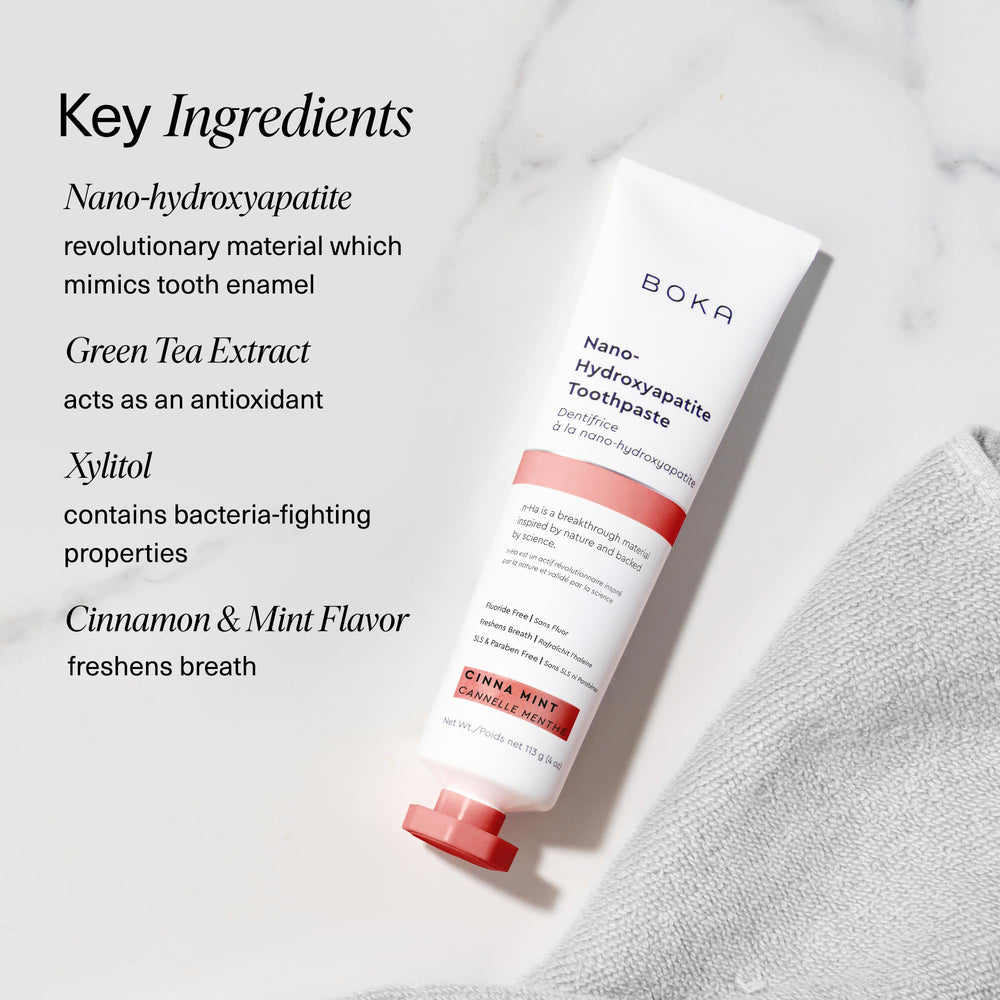 Family brushing with Boka Cinnamon Mint toothpaste