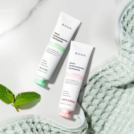 Boka Fluoride Free Toothpaste Ela Mint 2 Pack back label