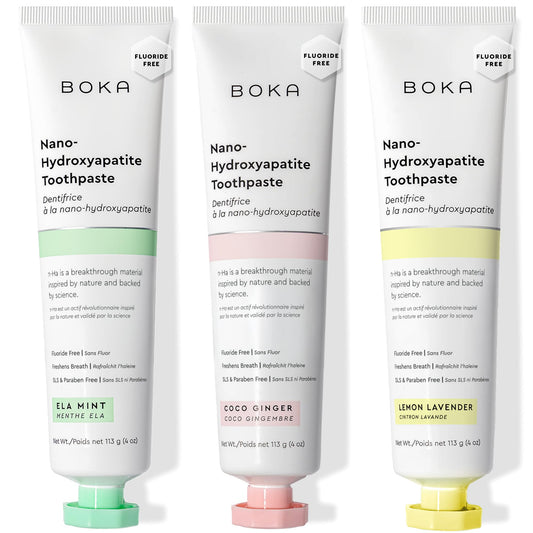 Fluoride-free toothpaste with nano hydroxyapatite in Ela Mint flavor, 4oz, 3-pack, US manufactured
